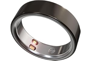 ELENVA Smart Ring Health Tracker 5ATM Waterproof Sport Ring Exclusive Vibration Alerts Titanium Blood Oxygen/Sleep/Emotional Management Women Cycle Prediction Compatible with iOS/Android Midnight 8.5