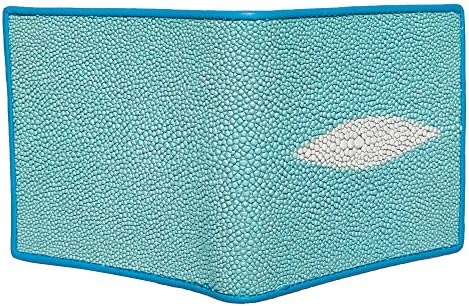 Genuine Stingray Exotic Leather Slim Bifold Wallet Purse Window ID Coin Holder