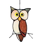 WeDcpcin Stained Glass Owl Window Hanging Sun Catcher Halloween Decoration Birthday Gifts for Lover and Friends