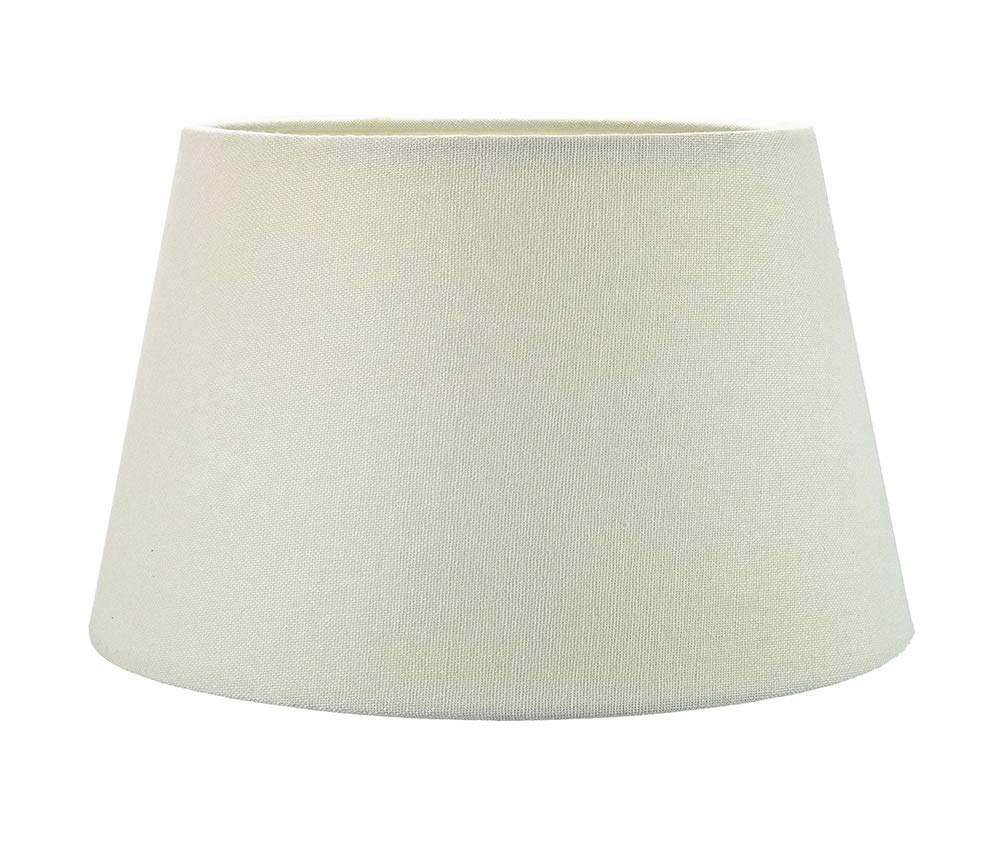 Traditional 12 Inch Cream Linen Fabric Drum Table/Pendant Lampshade 60w Maximum by Happy Homewares โ image 1