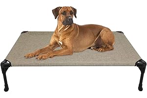 Veehoo Cooling Elevated Dog Bed, Portable Raised Pet Cot with Washable & Breathable Mesh, No-Slip Feet Durable Dog Cots Bed for Indoor & Outdoor Use, Large, CWC1803-L