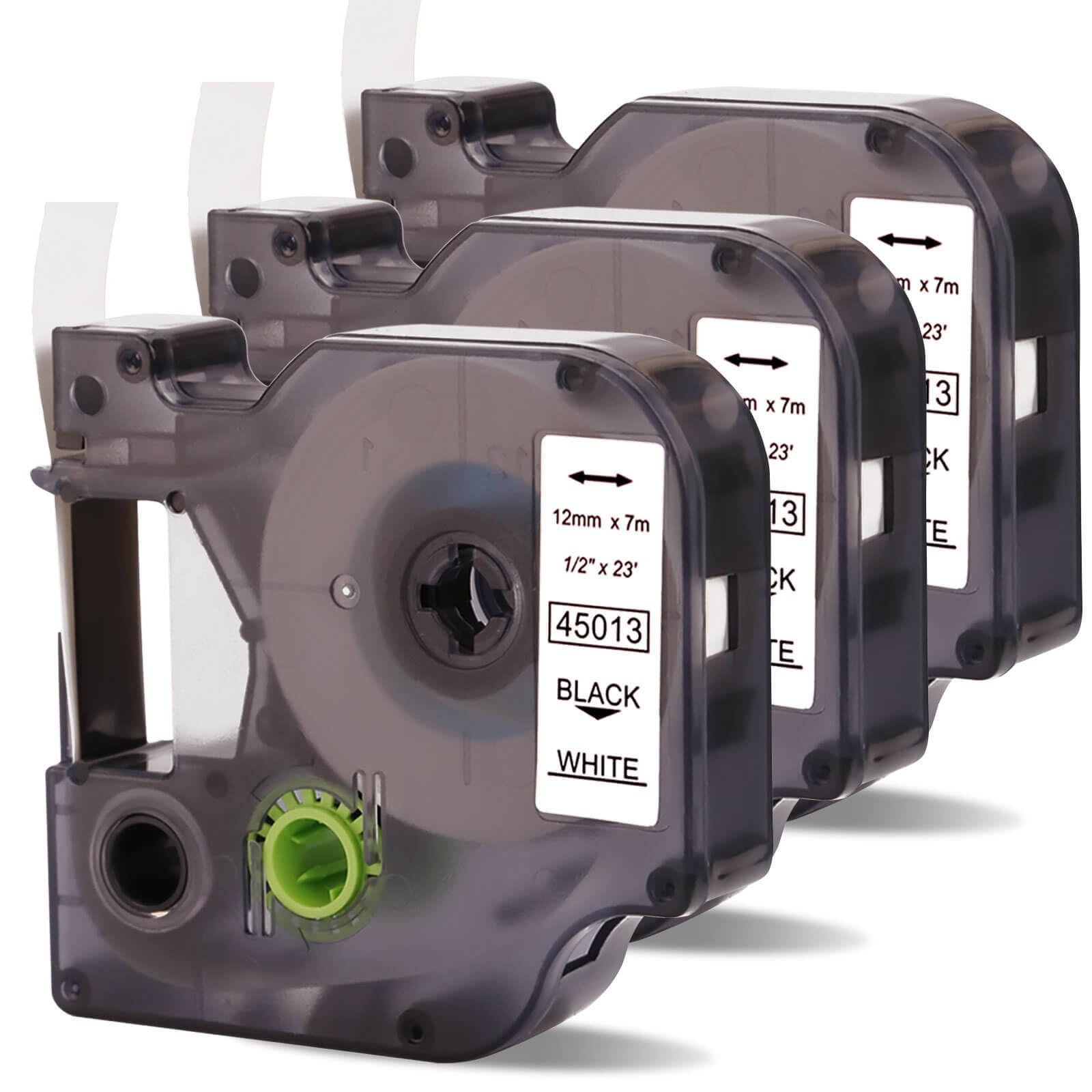 DINGYI Compatible with Label Tape A45013 S0720530 Black on White Replacement for LabelManager 280 160 210D 360D 420P Labelpoint 150 250 Labels,3 Pack
