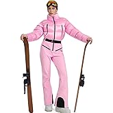 RIUIYELE Women's One Piece Ski Suit Slim Fit Snowsuits Jumpsuits Waterproof Winter Snowboarding Snow Suits