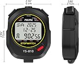 PULIVIA Stopwatch Sports Timer 10 Laps Digital Recall Countdown Clock Alarm view 6