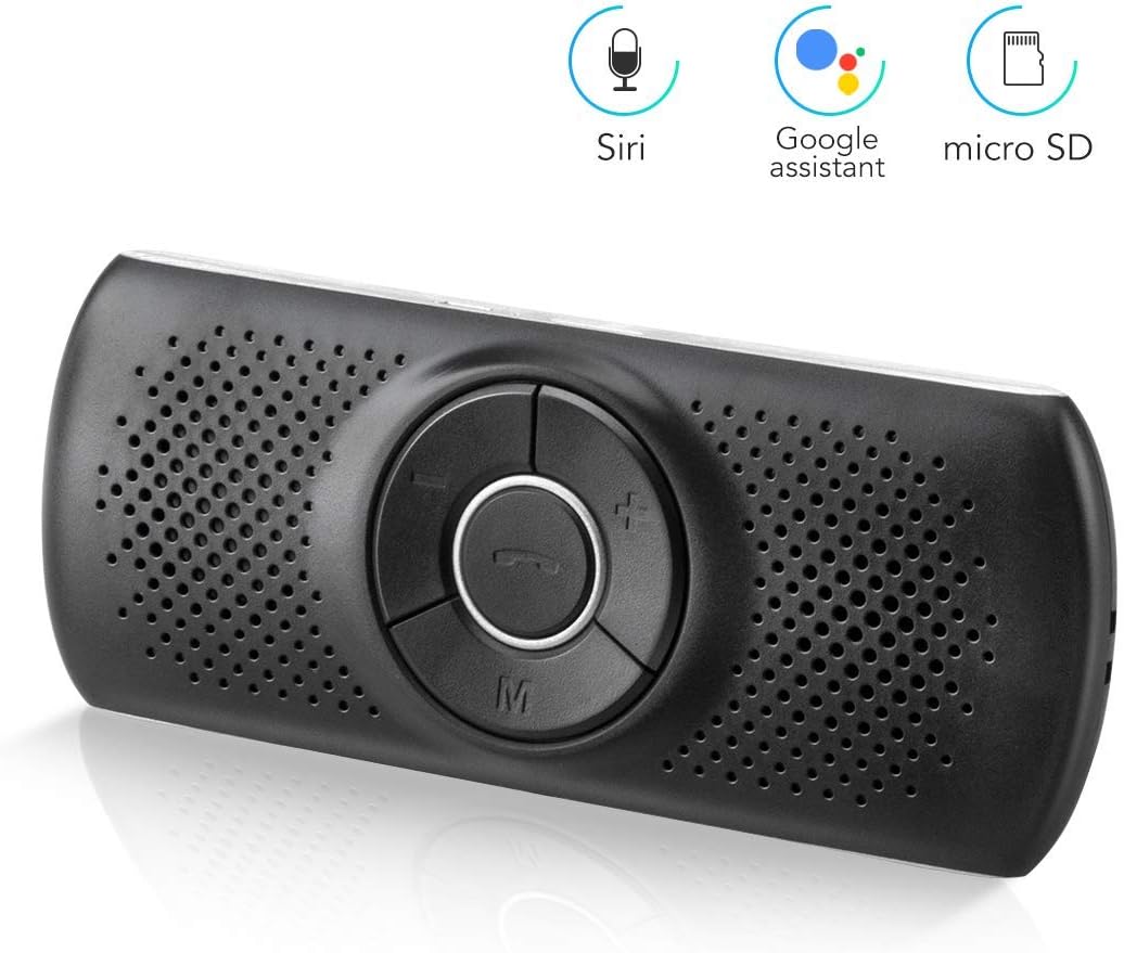 AGPTEK T826 Bluetooth Hands Free Car Kit and MP3 Player with Siri & Google Assistant，TF Card