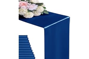 Flohar 6Pack Table Runner 12 x 108 Inches Satin Silk Table Runner for Wedding, Birthday Party, Banquets, Graduations Decoration, fit Rectange and Round Table-Royal Blue