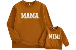 WINIODER Mommy and Me Matching Outfits Mama and Mini Long Sleeve Crewneck Sweatshirt Halloween Mother Baby Matching Clothes