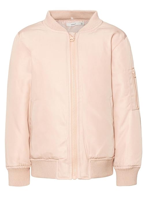 NAME IT Mädchen Jacke Mit Allover Print - Herbstjacke Mit Abnehmbarer Kapuze In Rose Brown