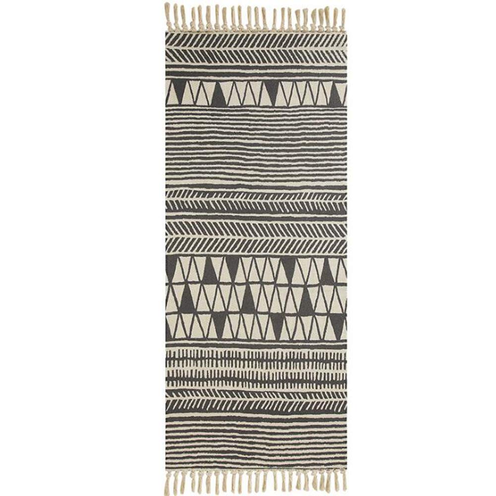 EmyTock Carpet,Vintage Cotton Area Rug,Hand Woven Print Tassels Throw Rugs Door Mat,Indoor White Area Rugs for Living Room, Bathroom, Bedroom