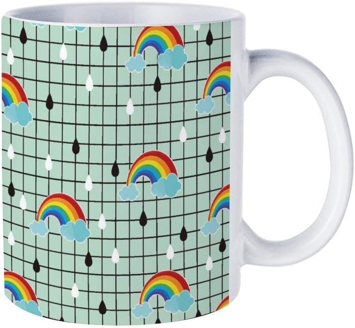 Rainbow Clouds Raindrop Gifts Cute Cups Coffee Mug Office