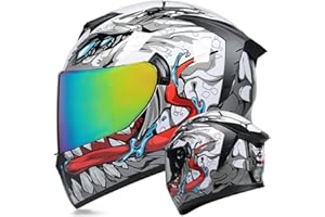 MotuoMr Unisex-Adult Full Face Motorcycle Helmet DOT Approved Motorbike Moped Street Bike Racing Crash Helmet with Graphic
