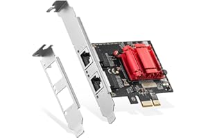 Binardat 2 Port Gigabit PCIe Network Adapter, Intel 82575/82576 Controller 1000/100Mbps Ethernet LAN Card for Windows/Linux