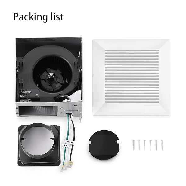 JOEAONZ BATHROOM EXHAUST FAN 110 CFM VERY QUIET WITH MATEL HOUSING, CEILING MOUNT VENTILATION FAN LARGE AIR-FLOW CAPACITY, ENERGY-SAVING HOUSEHOLD BATH VENT EXTRACTOR, WHITE PLASTIC GRILLE