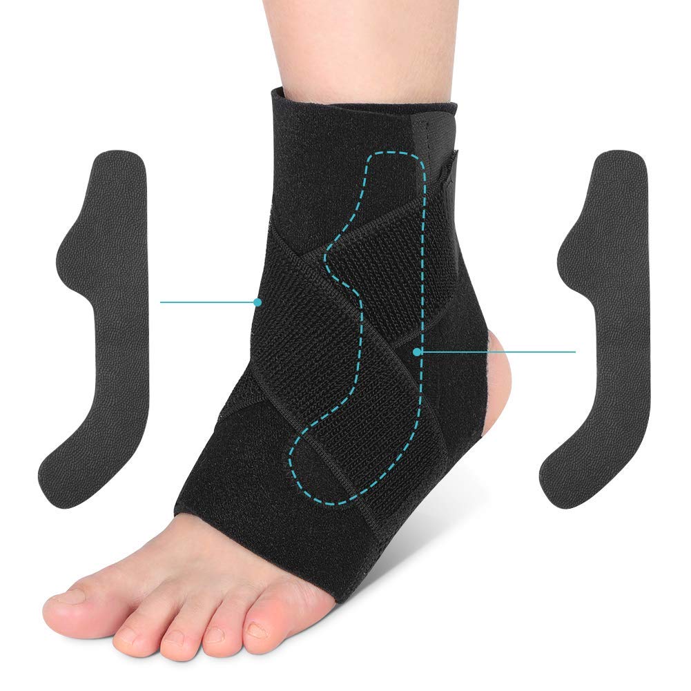Yosoo Health Gear Adjustable Ankle Brace Breathable Nylon Material Super Elastic Sleeve for Acute Injury Rehabilitation, Effective Relief for Chronic Ankle Pain, Arthritis, Tendonitis One Size