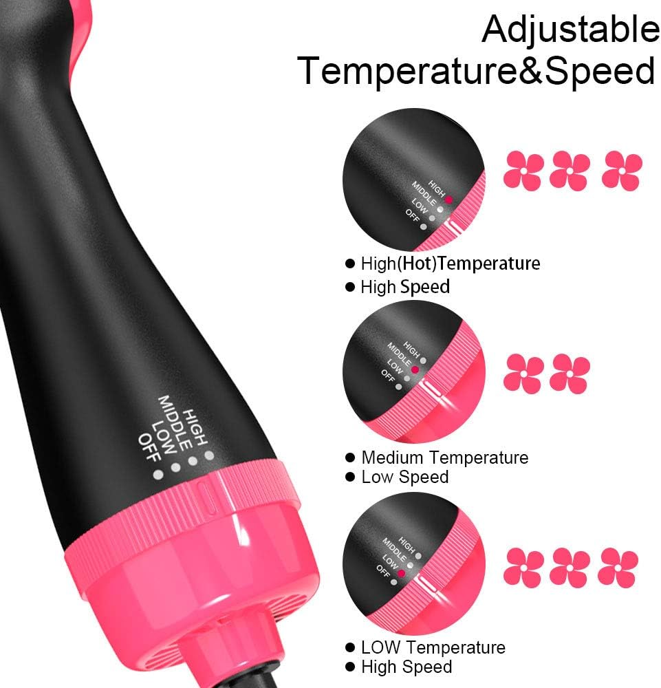 Hair Dryer Brush, One Styling Step Hair Dryer and Volumizer 3 in 1 Hot Air Brush for Women, Fast Drying, Straightening, Curling: Health & Personal Care