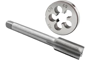 Burkit M13 X 0.75 Tap and Die Set Right Hand, M13 x 0.75 Machine Thread Tap and Round Die
