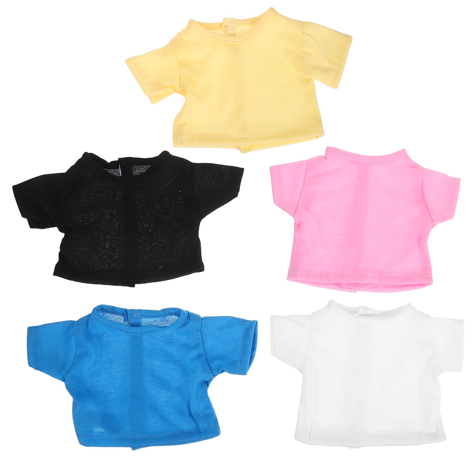 Milisten Bear T-Shirts for Stuffed Animals 5Pcs Solid Color Short Sleeve Doll Clothes Soft Comfortable Animal Outfit Accessories