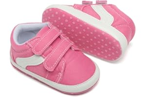 SABATUTU Baby Boys Girls Canvas Sneakers Toddler Non-Slip Soft Sole Newborn Infant Lightweight First Walker Crib Shoes for 0-18 Months