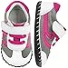 pediped Girls' Cliff Sneaker, White Fuchsia, Small (6-12 Months)