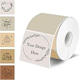 YEGAWEN Square Thermal Labels Stickers 2" x 2", Self-Adhesive Waterproof Square Direct Thermal Labels Stickers, Perforation Line Design- 300 Sheets/Autumn Colors