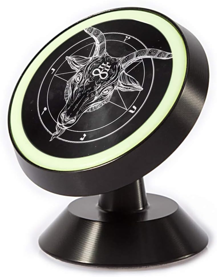 Tinmun Magnetic Phone Car Mount, Pentagram Demon Baphomet Satanic Goat Universal Car Phone Holder for Dashboard