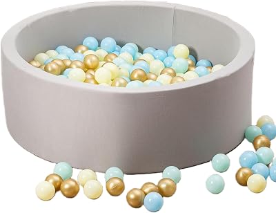 simpa Soft Foam Round Ball Pit 200 Balls 90cm Grey