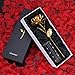 Valentine's Day Gift 24K Gold Foil Rose Flower with Crystal-Clear Vase, Best Love Gift for Women Anniversary, Birthday, Mothers Day