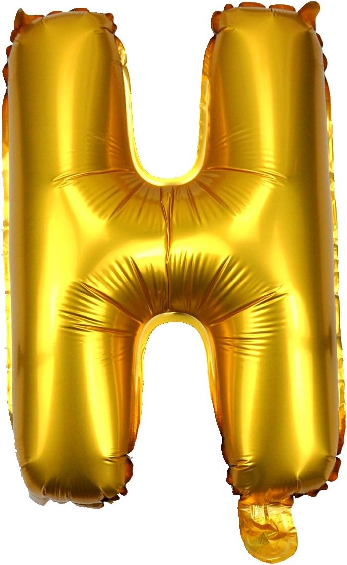 16" Helium Foil Letter Balloons for Decorations Party Supplies (Letter H, Gold)