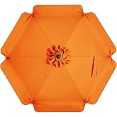 MASTERCANOPY 7.5ft Valance Replacement Canopy for Patio Umbrella Orange | Fade/UV-Resistant, Vented, Fits 6 Rib/7.5 Ft Frames, Dropped Edge &ndash; Canopy Only (No Pole/Ribs)