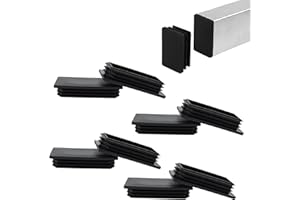 BOPOREAE 4 PCS 2"x 4" Rectangular Tube End Cap Plastic Plugs, Rectangular Tubing Plug Inserts for Metal Tubing, Fences, Glide Protection from Chair Legs and Furniture, Suitable for 3-5 mm Tube Thickness, Black