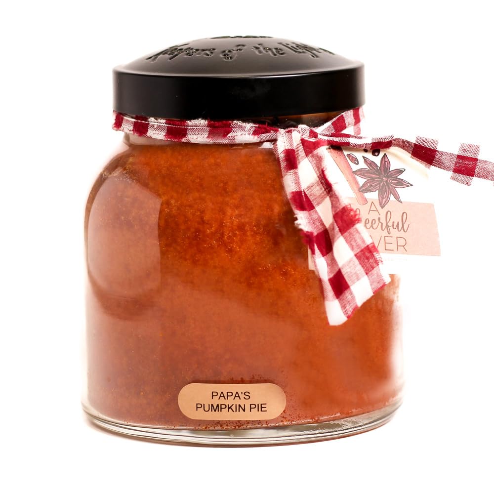 A Cheerful Giver - Papa's Pumpkin Pie - 34oz Papa Scented Candle Jar - Keepers of the Light - 155 Hours of Burn Time, Candles Gifts for Women
