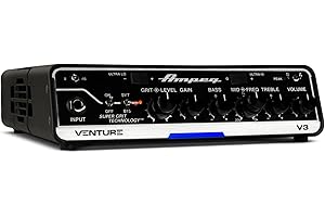 Ampeg Venture V3 Bass Guitar Head, 300 Watts, Legacy Preamp and 3-Band EQ with sweepable mids, Ultra Hi/3-way Ultra Lo switch
