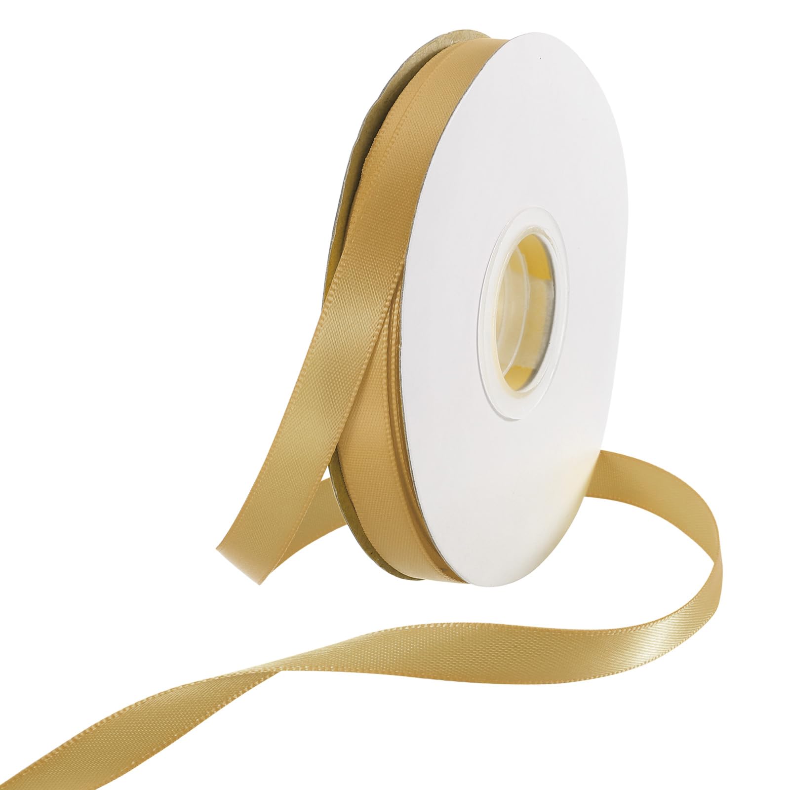 Rebower 10mm Satin Ribbon 91m Thick Double Face Grosgrain Silk Ribbon, [for Gift Wrapping, Hair Bows, Wedding, Cake, Flower] - 100 Yard/300ft/ Dark Yellow
