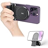 JJC Magnetic Phone Camera Grip Handle with Shutter Remote, Magsafe Camera Remote Grip for iPhone Android Smartphone with 1/4”