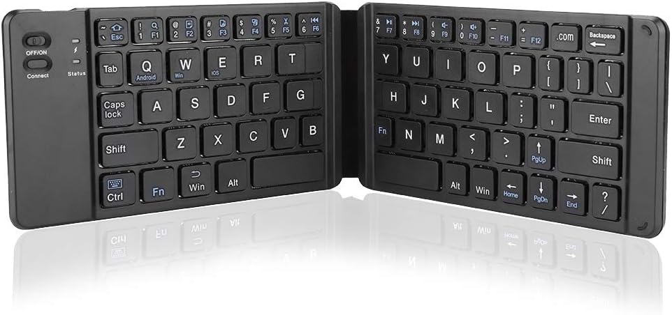 Mavis Laven Wireless Bluetooth Keyboard, Universal Foldable Ultra-Slim Bluetooth Keyboard for Tablet PC Smartphone Compatible with IOS for Windows for Android(Black)