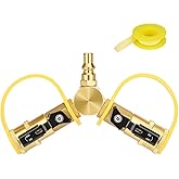 EEEKit 1/4" RV Propane Quick Connect Splitter, Solid Brass Natural Gas Y Splitter Adapter, Propane Tank Splitter, 1/4" Propan
