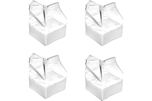 Glass Milk Carton, Clear Mini Creamer Container, Creamer Pitcher, Gift Choice(Pack of 4)