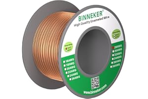 BINNEKER 28 AWG Magnet Wire - Enameled Copper Wire - Enameled Magnet Winding Wire - 4 oz - 0.0126" Diameter 1 Spool Coil Natural Temperature Rating 155℃ Widely Used for Transformers Inductors