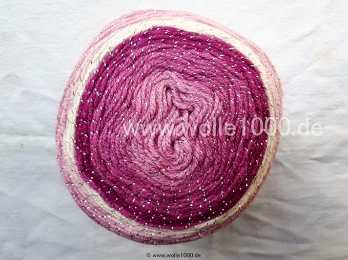 Papatya Cake Silver 150g Cake Yarn mit Glitzer Wolle/Garn zum
