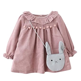 Fenverk 2Pc Baby MäDchen Kleider Prinzessin Dresses BlumenmäDchenkleid Taufkleid Festlich Hochzeit Partykleid Festzug Babybek