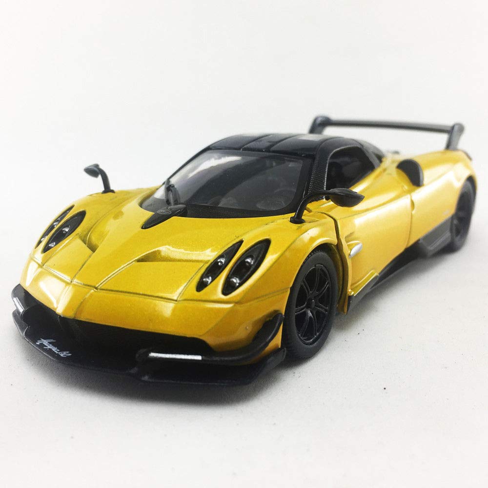 Pagani Huayra BC Model 2016 Sports Car 1:38 Scale Die Cast Metal Opening Doors (Yellow)