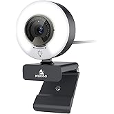 NexiGo N960E 1080P 60FPS Webcam with Light, Software Included, Fast AutoFocus, Built-in Privacy Cover, USB Web Camera, Dual Stereo Microphone, for Zoom Meeting Skype Teams Twitch