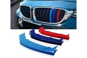 NYZAUTO Three Colored Stripe Grille Insert Trims Compatible with BMW 2014-up F32 F33 F36 4 Series Kidney Grill (9 Beams,Not Fit 11-Beam)