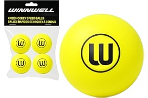 Winnwell Knee Hockey Foam Balls - Indoor Mini Stick Hockey Balls for Kids - Soft Foam 4-Pack with Drawstring Bag - 2" Diameter Ball