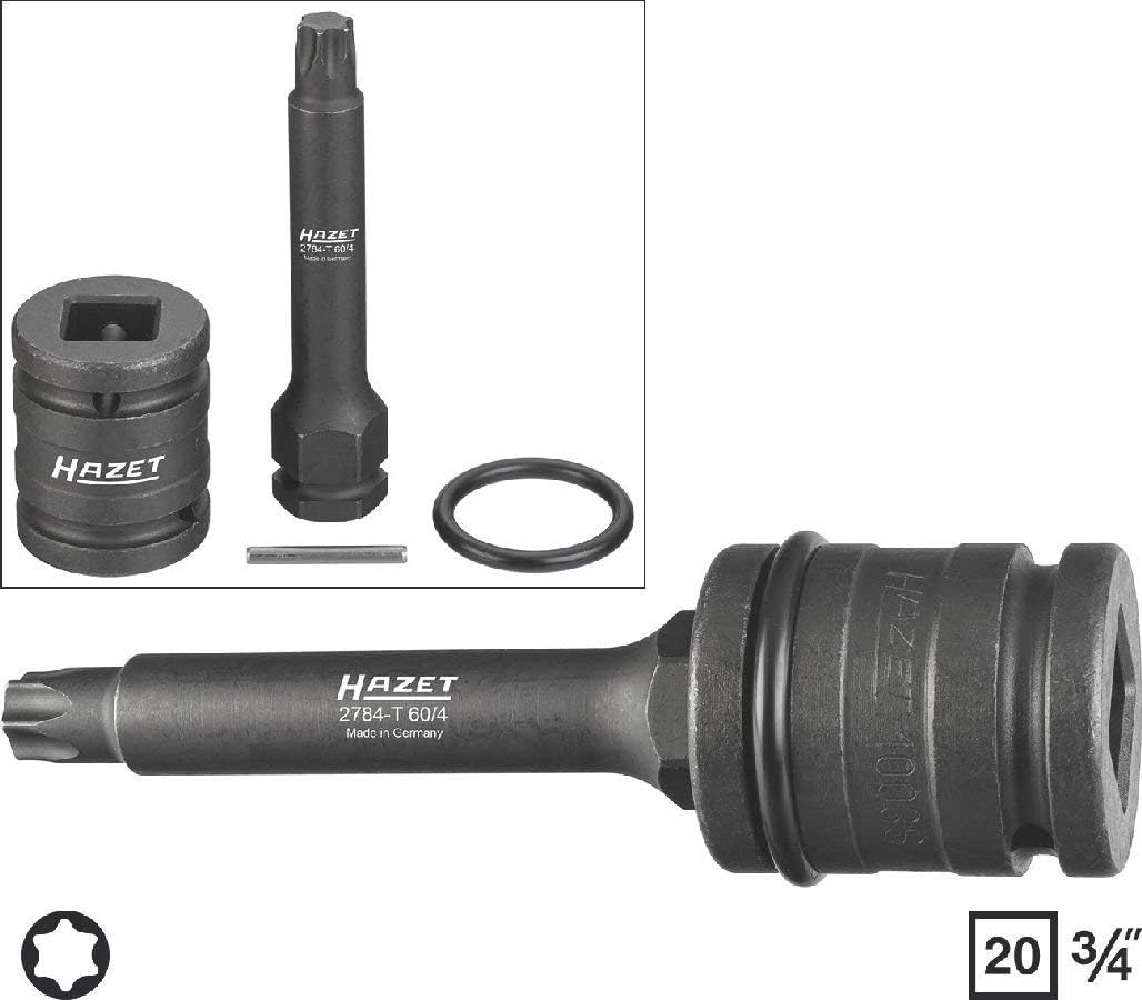 HAZET 2784-T60/4 Torx Profile T 60 Brake Disc Screwdriver Socket Set - Multi-Colour, Variety Pack
