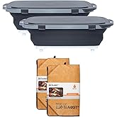 XL Prep Tub & BBQ Blanket Gift Bundle: (2) XL Prep Tubs + (2) Meat Resting Blankets - Ultimate BBQ Gift for Pitmasters, Brisket, Ribs, Pulled Pork & Outdoor Cooking