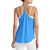 G4Free Active Tank Tops for Women Lightweight Soft Workout Tops for Yoga Pilates Summer Walks(Ocean Blue,L)