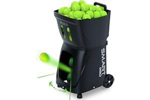 PUSUN App Control, Internal Oscillation Tennis Ball Machine PT-Smart Pro, Up to 75 mph, 100 Balls, 5-Hour Battery, 20 Programmable Spots, Portable — for Intermediate–Advanced, Coaches & Schools