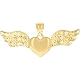 Jewels By Lux 10kt Yellow Gold Womens Flying Heart Charm Pendant