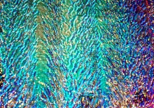 DichroMagic COE 90 Rainbow on Clear Ripple Fusible Dichroic Glass 2" x 4" ~ 3mm